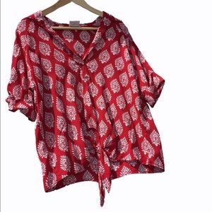 LUCKY short sleeve red blouse