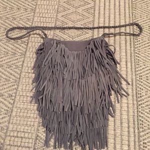 grey fringe ecote bag