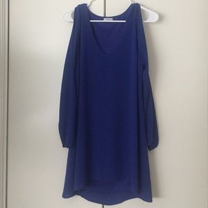 Blue Open Sleeved Dress