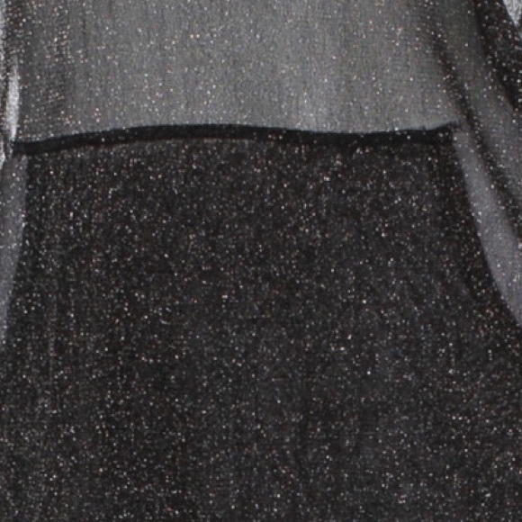 MAJE METALLIC BLACK SHEER HOODED SWEATSHIRT - Picture 3 of 6