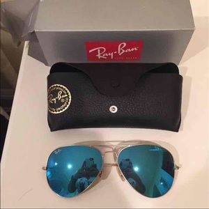 Blue and gold raybans brand new