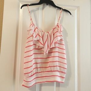 Pink and white tank top
