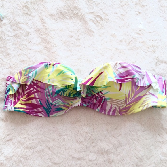 NWOT size S palm print bandeau bikini top - Picture 2 of 4