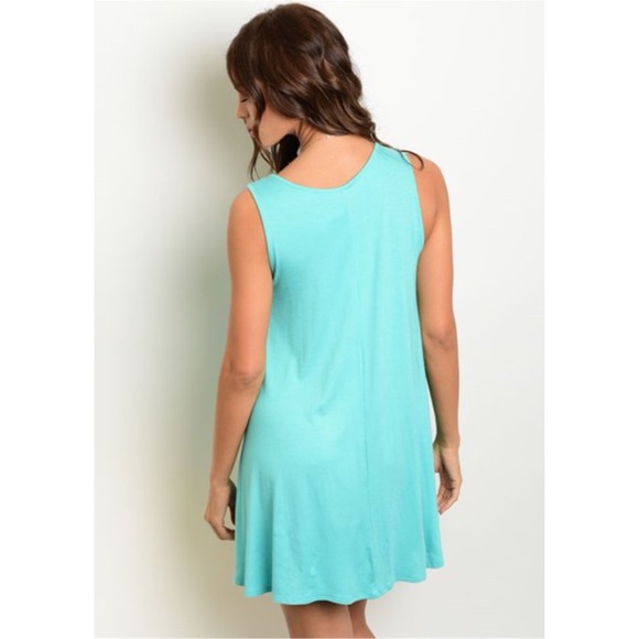 ❗️CLEARANCE❗️Turquoise Swing Tunic Dress S M L - Picture 2 of 2