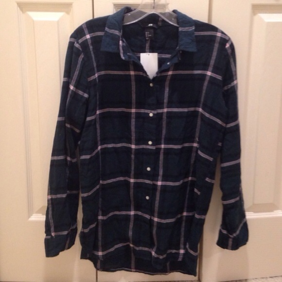 H&M Green and Pink Plaid Shirt *Final Drop*