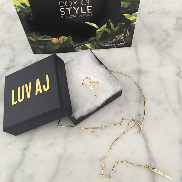 Luv AJ Pave Tusk Lariat & Open Crescent Ring RZ