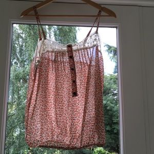 Floral orange summer tank