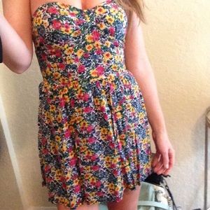 Forever 21 floral strapless dress