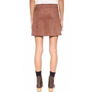 Wayf Skirts - Wayf Suede Button Front Skirt in Brown Wayf Skirts - Wayf Suede Button Front Skirt in Brown