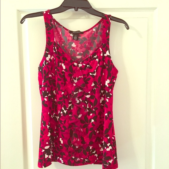Red floral print White House Black Market tank