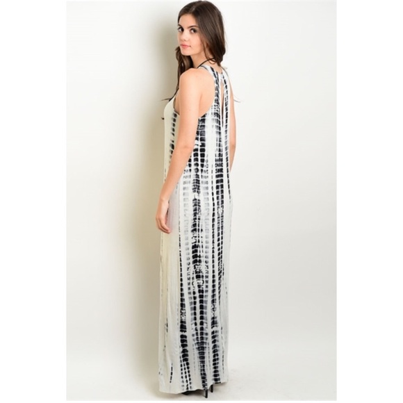 ❗️CLEARANCE❗️Gray Black Tie Dye Maxi Dress S M L - Picture 2 of 2