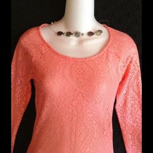 MUDD cute coral knit top size S