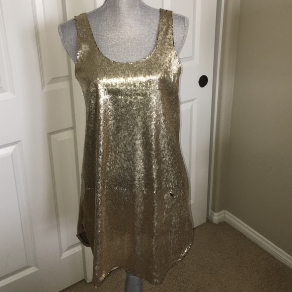 Zara Gold Sequence Dress - Picture 1 of 4