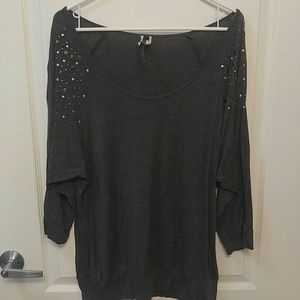 Studded shoulder top