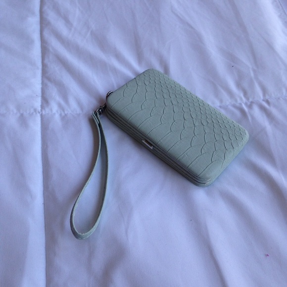 Teal cell phone wallet