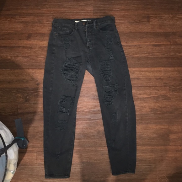 Ripped Black Boyfriend Jeans