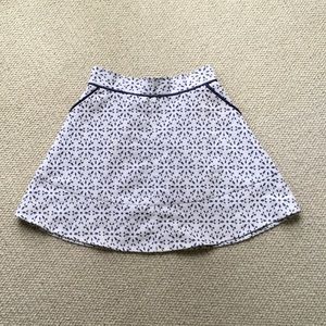Eyelet navy and white summer skirt