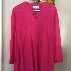 Chico's size 2  pink tunic  euc