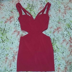 Tobi red cutout bodycon dress