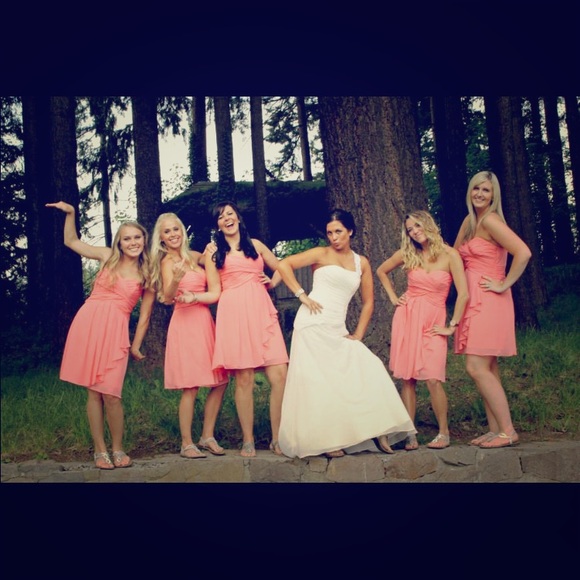 David's Bridal Crinkle Chiffon Bridesmaids Dress