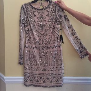 2nd  Adrianna papell long sheer sleeve dress