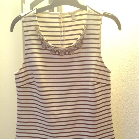 J crew summer tank with jewels