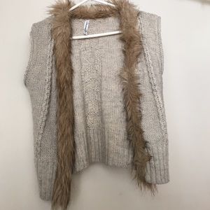 Fur cardigan