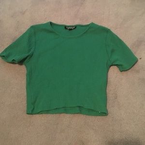 Top shop ribbed green crop top