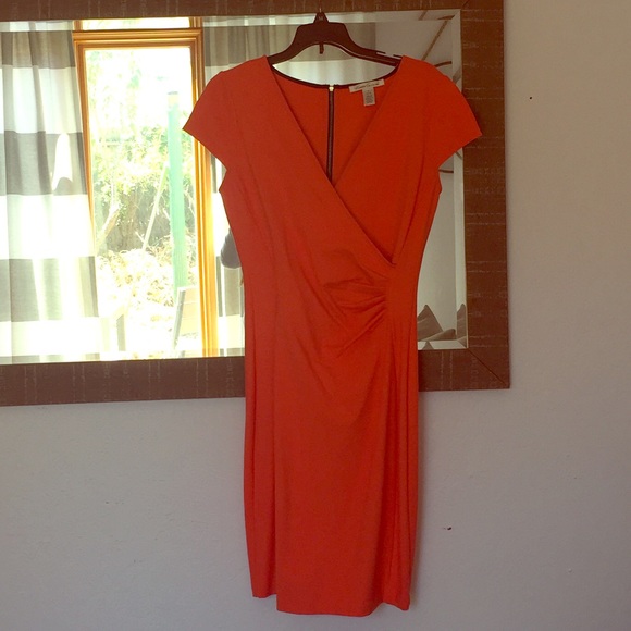Orange Sinched Waist Cotton Midi