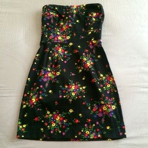 Strapless floral dress