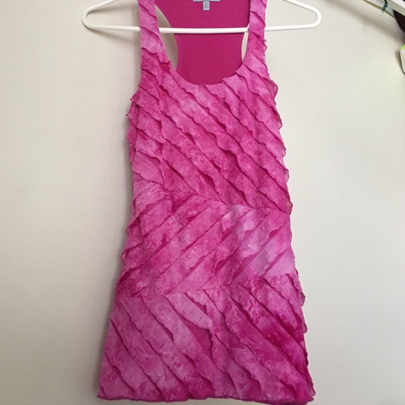 Hot pink ribbon tank top