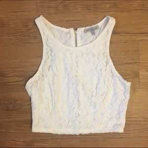 White lace crop top