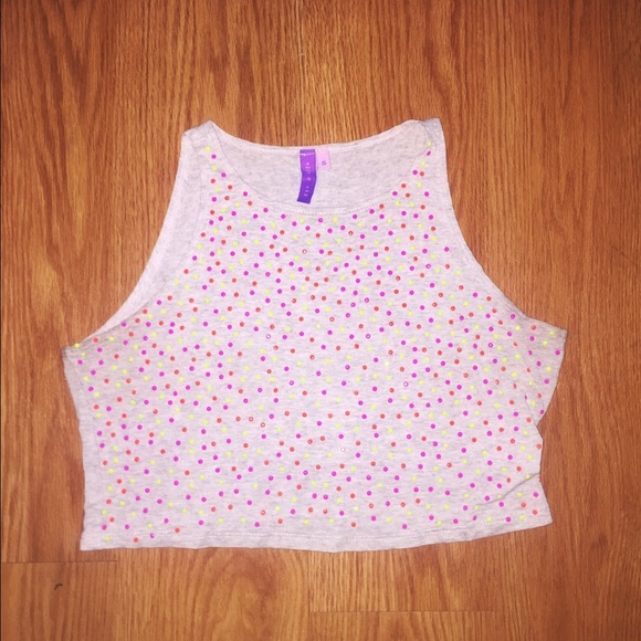 LF Emma & Sam Grey Rhinestone Tank