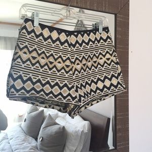 Metallic Tribal print shorts