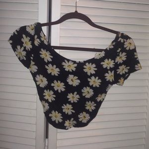 Pacsun Floral crop top with low back