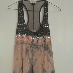 Sequins and Beads Tie-Dye Tank