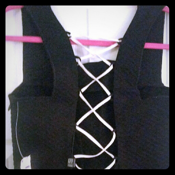 Size 12 Black lace up dress by Gianfranco Ferre