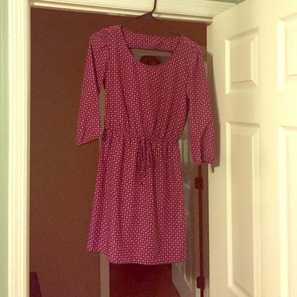 BeBop Dress. Navy & light rust.