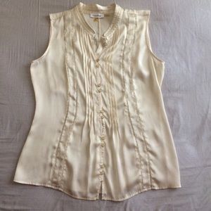 Calvin Klein sleeveless chiffon shirt