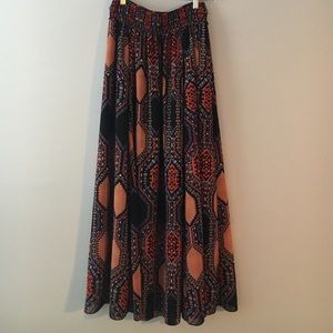 Anthropologie tribal print maxi skirt