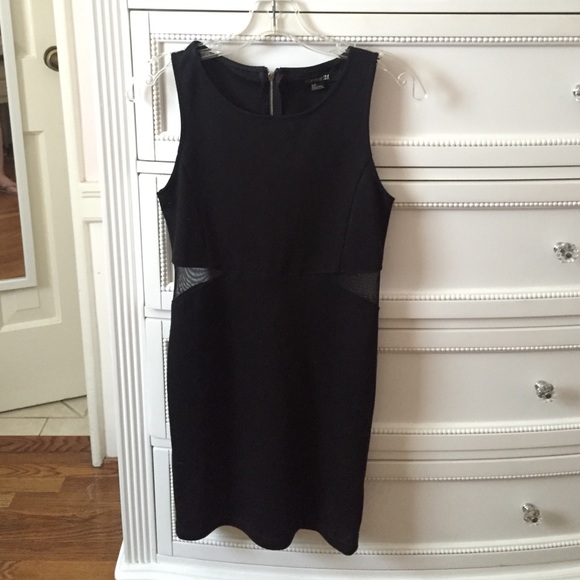 Black Mesh Cutout Bodycon Party Dress Cut Out Sexy