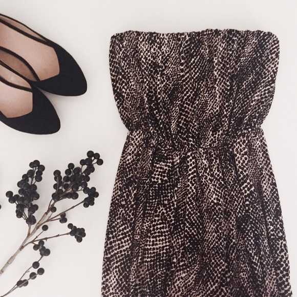 Rachel Pally Short Strapless Leopard Print Dress