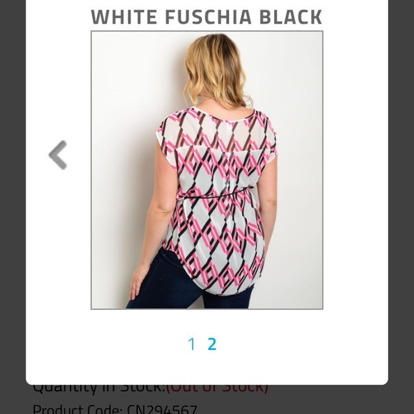 ❌ONE LEFT❌Plus Size Diamond Print Top - Picture 2 of 4