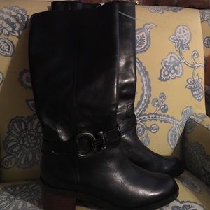 Coach black leather boots