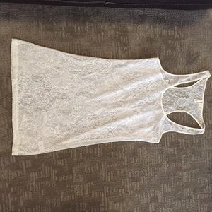 Sheer lace tank top. Cream color, size medium.