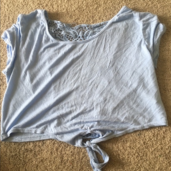 Baby Blue Lace Crop Top