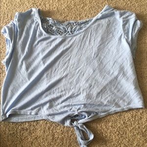 Baby Blue Lace Crop Top