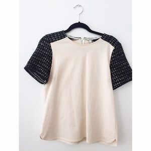 Tweed Sleeved Top