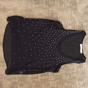 Black tank top with silver and gold dots