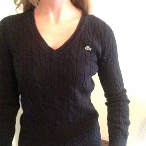 Lacoste black cable knit sweater